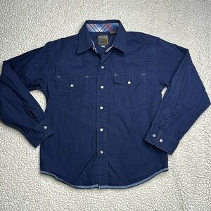 🎀8/10 Roper where the west navy blue button up western shirt NWOT 🕰️